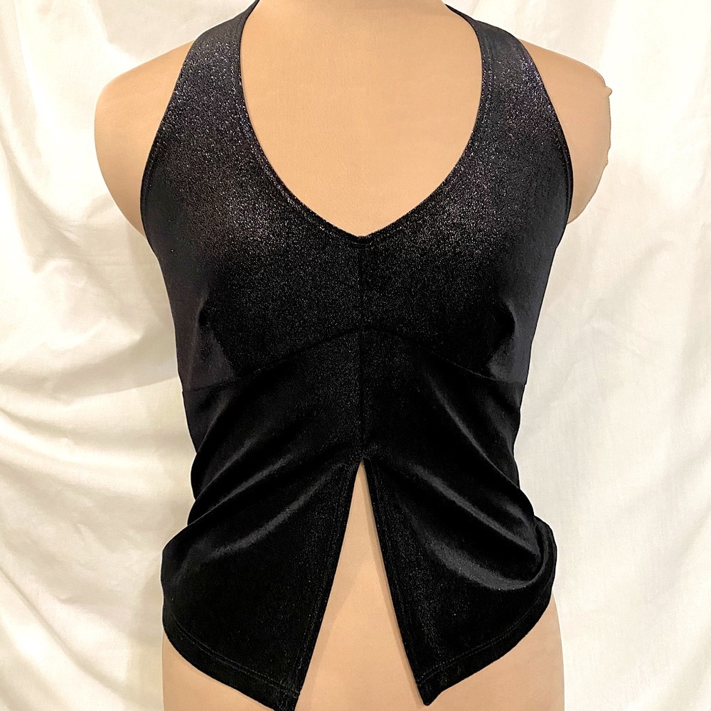 Charlotte Russe - Black Shimmer Halter Top, Medium